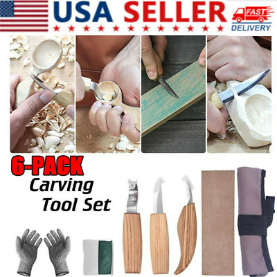 Wood Carving Knives Set Whittling Carpenter Tools Woodworking Hand DIY Spoon Kit