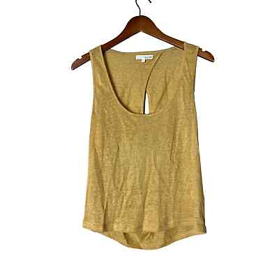#ad BOUTIQUE Yellow Linen Open Back Tank Top