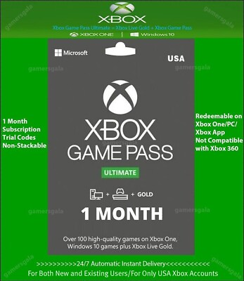 #ad Xbox Ultimate Game Pass 1 Month Code with Live Gold Membership amp; EA Play US Only