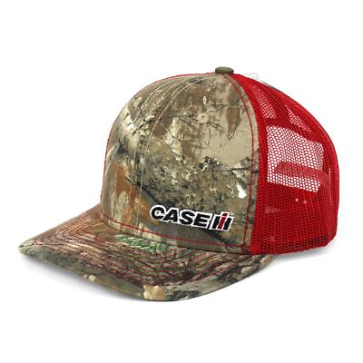 #ad Case IH Embroidered Logo on RealTree Camo with Red Mesh Back Cap OBT174