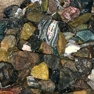 #ad 500 Carat Lots of SMALL Ocean Jasper Rough a FREE faceted Gemstone Very Nice