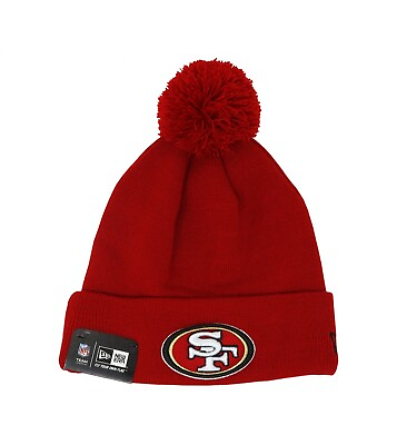 #ad New Era Men#x27;s Women#x27;s Beanie NFL San Francisco 49ERS quot;SFquot; Red Pom Knit Hat