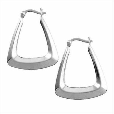 #ad 925 Silver Geometric Triangular Hoop Earrings