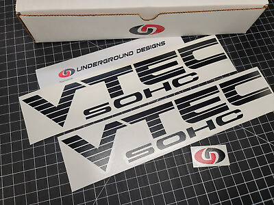 VTEC SOHC 12quot; Fat Blinds 2 Pack Vinyl Decal Sticker fits Honda Civic Si R RSX