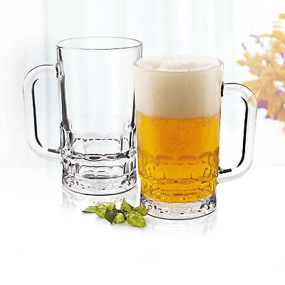 #ad Attractive Shape with Sturdy Look of Cool Glass TREO Beer Mugs Set of 2 x 335ML