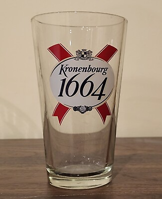#ad Kronenbourg 1664 French 16 oz Pint Beer Glass France