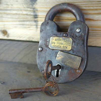 Alcatraz San Francisco Death Row 3quot; x 5quot; Cast Iron Lock amp; Keys Antique Finish