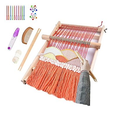 #ad Wooden Multi Craft Weaving Loom Large Weaving Frame to Handcraft for Kids and...
