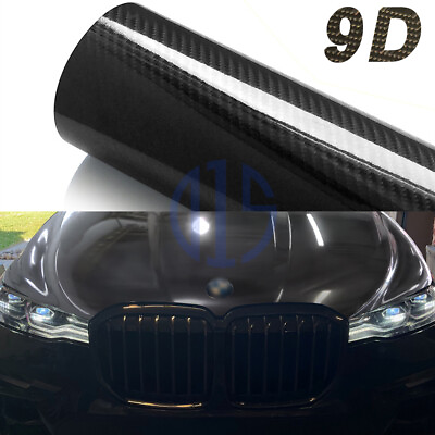 #ad #ad Ultra Gloss 9D PET Liner Black Carbon Fiber Vinyl Wrap Air Release Bubble Free