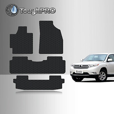 ToughPRO Floor Mats 3rd Row Black For Toyota Highlander All Weather 2008 2013