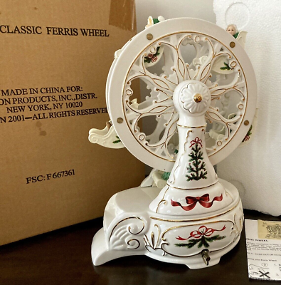 #ad #ad Avon Holiday Classic Ferris Wheel 2001 Porcelain Wind Up Musical NEW Video