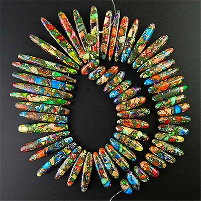 #ad Beautiful Multicolor Sea Sediment Jasper Freeform Pendant Bead 10 45mm jewelry