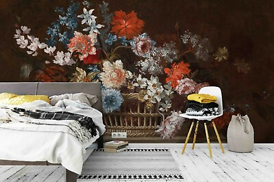 #ad 3D Oil Antique Floral Wallpaper Wall Mural Removable Self adhesive Sticker 76