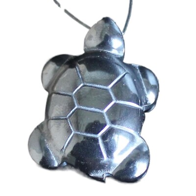 #ad 2pcs Gemstone hematite stone turtle animal pendant bead 1#x27;#x27;