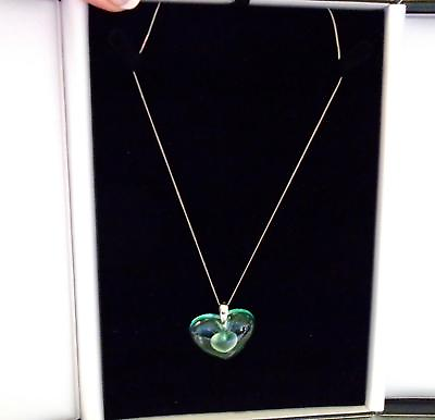 LALIQUE PENDANT LARGE DOUBLE HEARTS STERLING SILVER CHAIN STUNNING