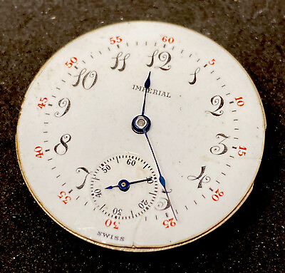 Buren Imperial Pocket Watch Movement Size 0s Swiss Hunter Antique Parts F6292