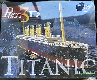 #ad Puzz 3D Puzzle Titanic Ship Wrebbit 1997 398 Pieces New Factory Sealed Fun