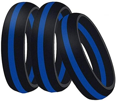 3 Pc of Rubber Ring Wedding Band Ring for Men and Women Flexible and Comfortable