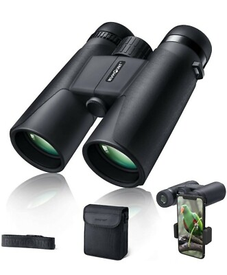 #ad Rivmount Binoculars 10x42 BAK 4 Roof Prism FMC Lens wide veiw. With phone mount