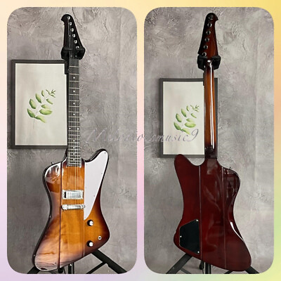 #ad New Custom Vintage Sunburst Firebird Electric Guitar H Pickup Chrome Hardware