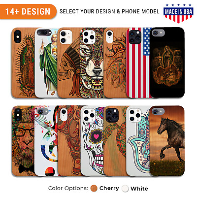 Wooden Phone Cases UV Colored Design for iPhone and for Samsung Models U