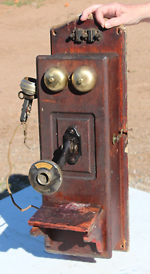#ad Antique Vintage STROMBERG CARLSON Wall Crank Telephone 1890#x27;s