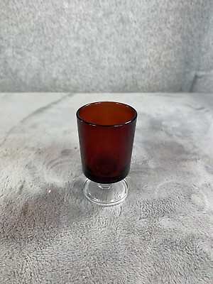 #ad #ad Vintage Luminarc Arcoroc France Ruby Red Clear Stem 3quot; Shot Glass Replacement