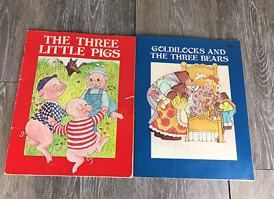 Lot Of 2 Vintage 1981 Troll Associates Books The Three Little Pigs amp; Goldilocks