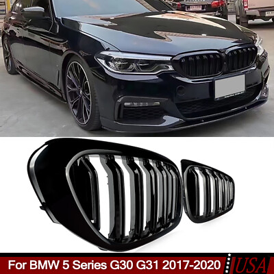 #ad Gloss Black Fit BMW 5 Series G30 G31 530i 540i 2017 2020 Front Kidney Grille