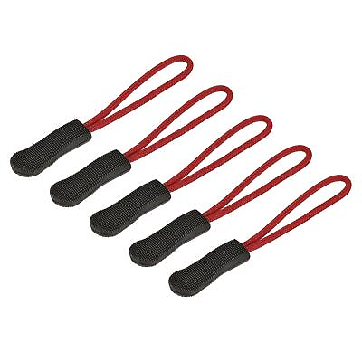 20pcs Zipper Pulls Pull Head Handle Replacement Tags Cord Extension Black Red