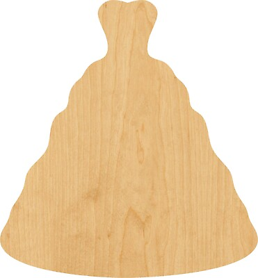 Wedding Dress Laser Cut Out Wood Shape Craft Supply Woodcraft Cutout