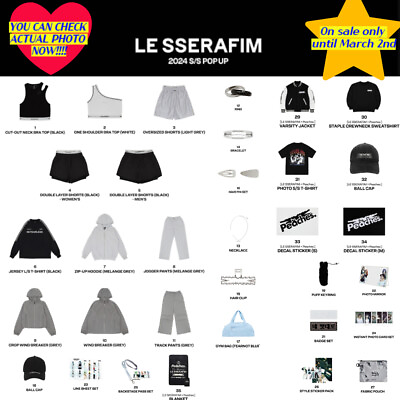 #ad Pre Order LE SSERAFIM 2024 S S POP UP Official MD Hoodie T shirt Photocard