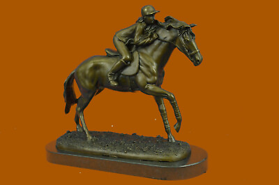 Horse Jockey Racing Equine Art Tribute Thoroughbred Statue Bronze Marble Sale