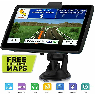 7 INCH CAR GPS Navigation Portable Truck Navigator 8GB 256MB free USA Canada MAP