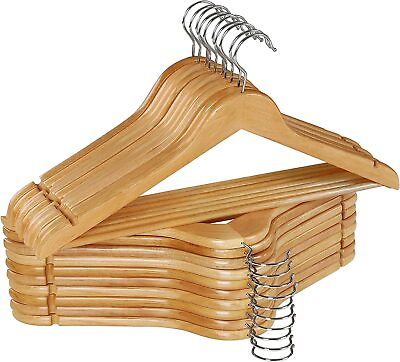 Utopia Home Wooden Hangers Pack of 20 amp; 80 Suit Hangers Premium Natural Finish