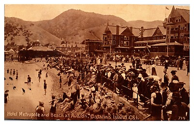#ad #ad Postcard Hotel Metropole amp; Beach at Avalon Catalina Island Calif Postcard #449