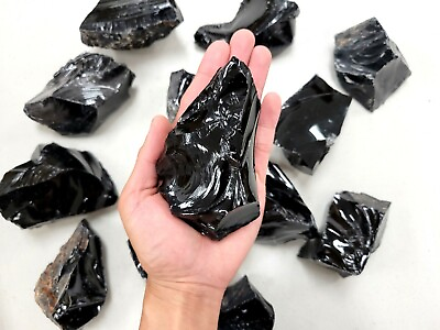 #ad Large Raw Black Obsidian Stones Rough Natural Crystals for Lapidary amp; Healing