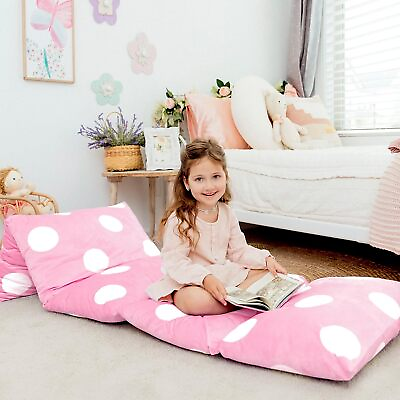 #ad Butterfly Craze Floor Pillow Case King Mattress Bed Lounger Cover Polka Pink
