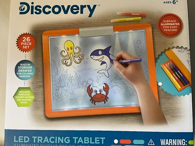 #ad Discovery Kids LED Illuminated Tracing Tablet 26 Piece Set with Pencils Paper