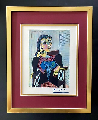#ad PABLO PICASSO 1948 BEAUTIFUL SIGNED PRINT MATTED 11 X 14 LIST $995 1