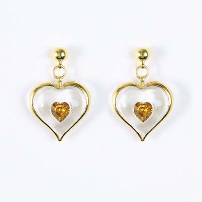 November Birthstone Earrings Glass Baron 22K Gold amp; Genuine Swarovski Crystals