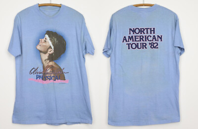 #ad Vintage Olivia Newton John Physical Tour Shirt 2 sides Light Blue S 4XL CC1965