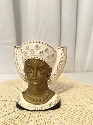 #ad Lady Head Vase Rare Royal Dealt Egyptian