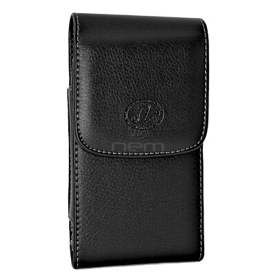Wider Vertical Leather Pouch Fits with Hard Shell Case 5.9 x 3.14 x 0.62 inch