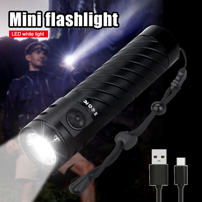 LED mini white light flashlight USB charging 3speed portable lighting work light