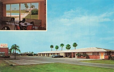 c1970 Little Manatee Motel Advertising Old Cars Sun City Center Florida FL P400