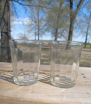 #ad #ad Set of 2 8oz Luminarc Working Glasses Clear 10 Panel France