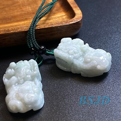 #ad 1Pairs Pixiu pendant Burma Jade Handmade Myanmar jadeite gift for him A jade