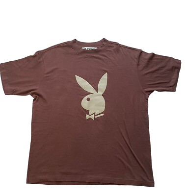 #ad Playboy x PacSun Mens Puffy Logo Short Sleeve Brown T Shirt Size Medium