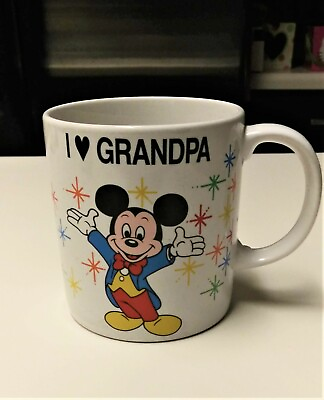 #ad Disney Mickey Mouse “I Love Grandpa” Coffee Mug Cup